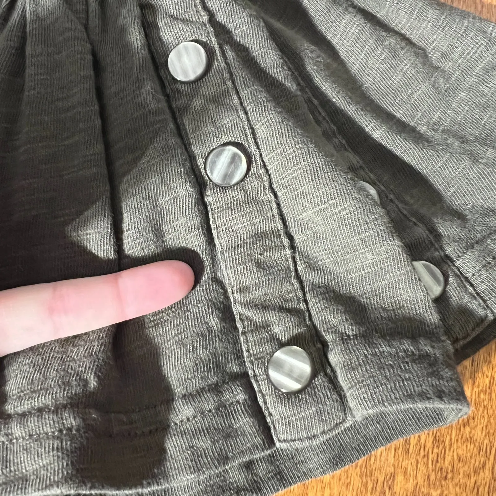 Matilda Jane Pants Womens Medium Green Wide Leg Ruffle Hem Cotton Pull On Crop M - Image 12