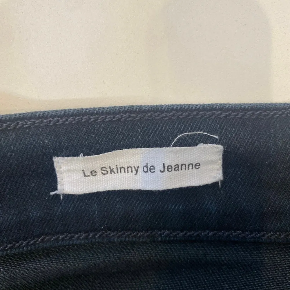 FRAME Le Skinny de Jeanne Faded Black/ Dark Blue Skinny Denim Jeans EUC Sz 27 - Image 6