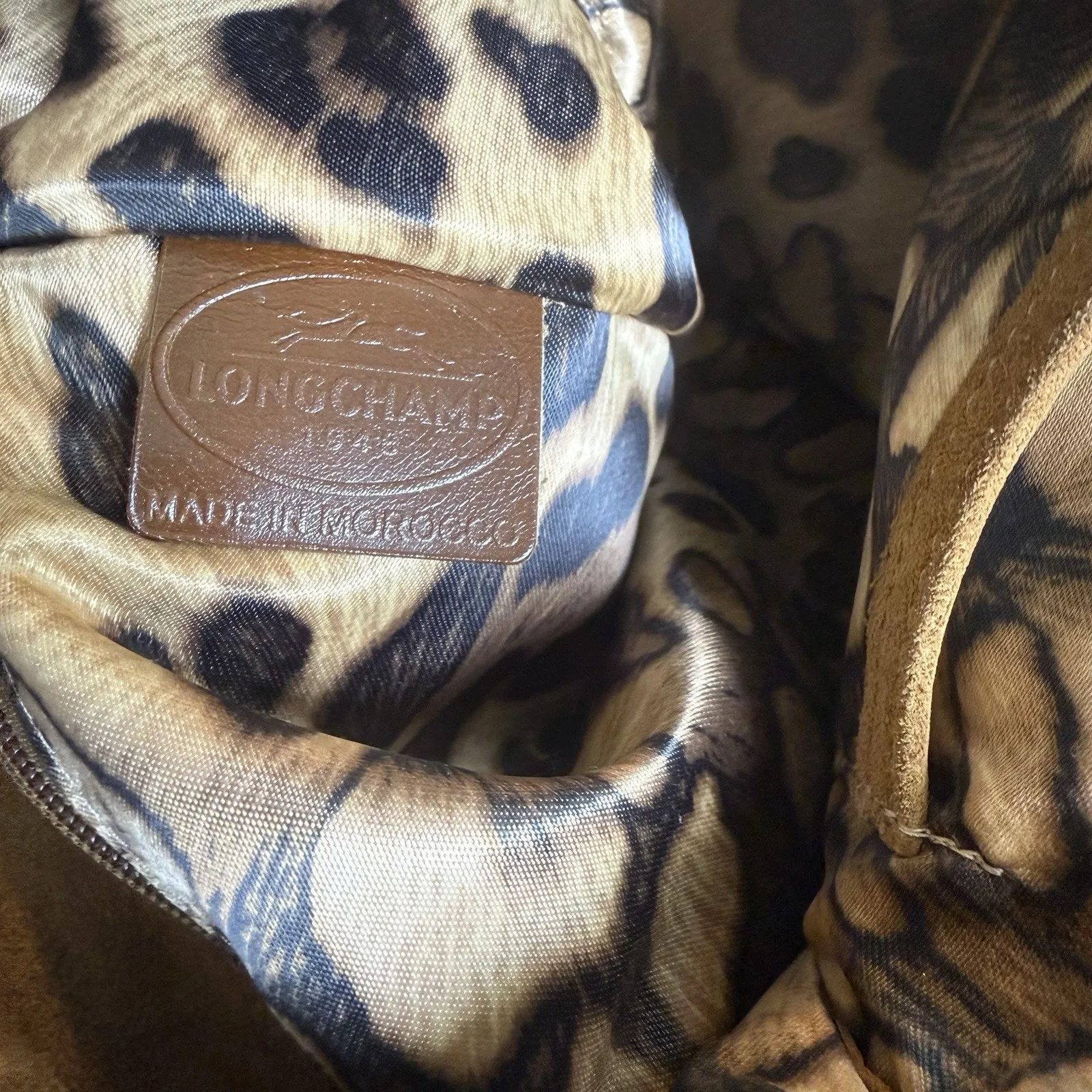 Longchamp Paris Rocks Suede Bag Bronze Boho Festival Quiet Luxury Western Leathe - Image 12