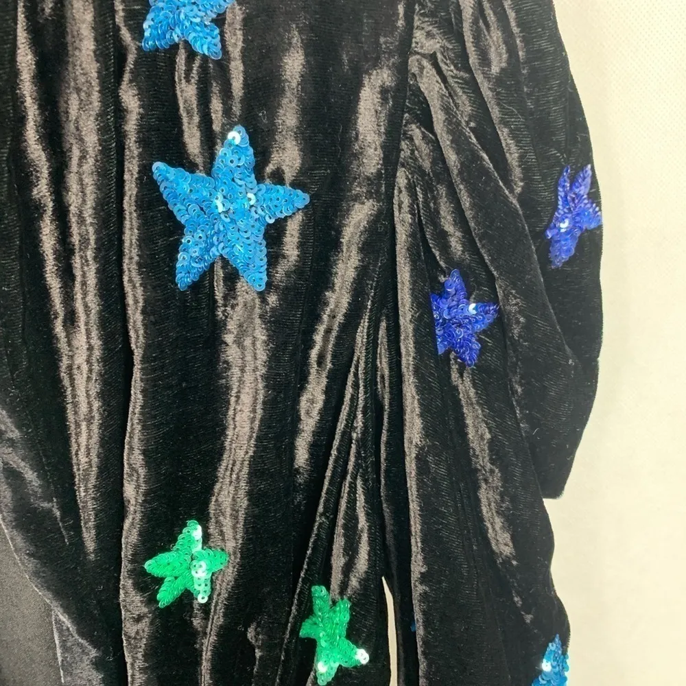 Rococo Sand Velvet Star sequin faux wrap star dress Black Size XS - Image 10