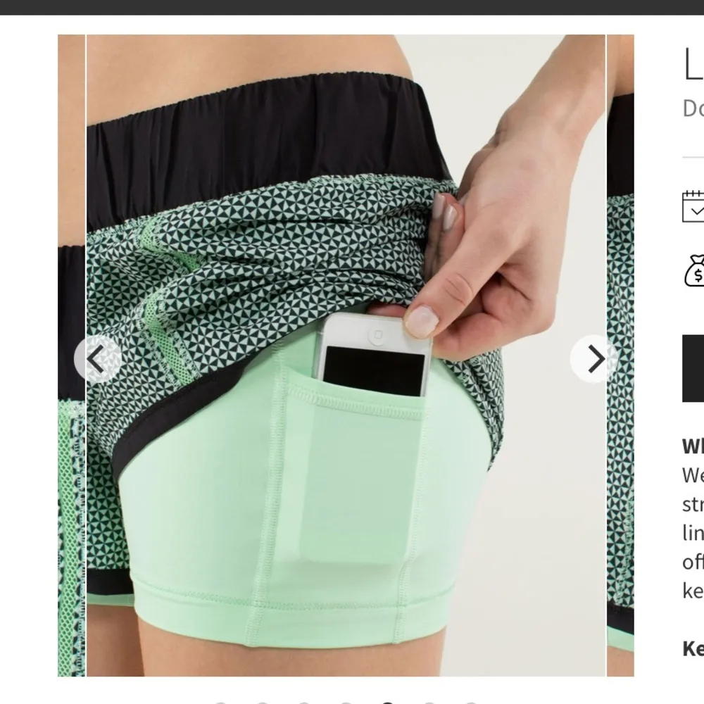 Lululemon In A Flash Short
Double Diamond Fresh Teal / Black 4 - Image 3