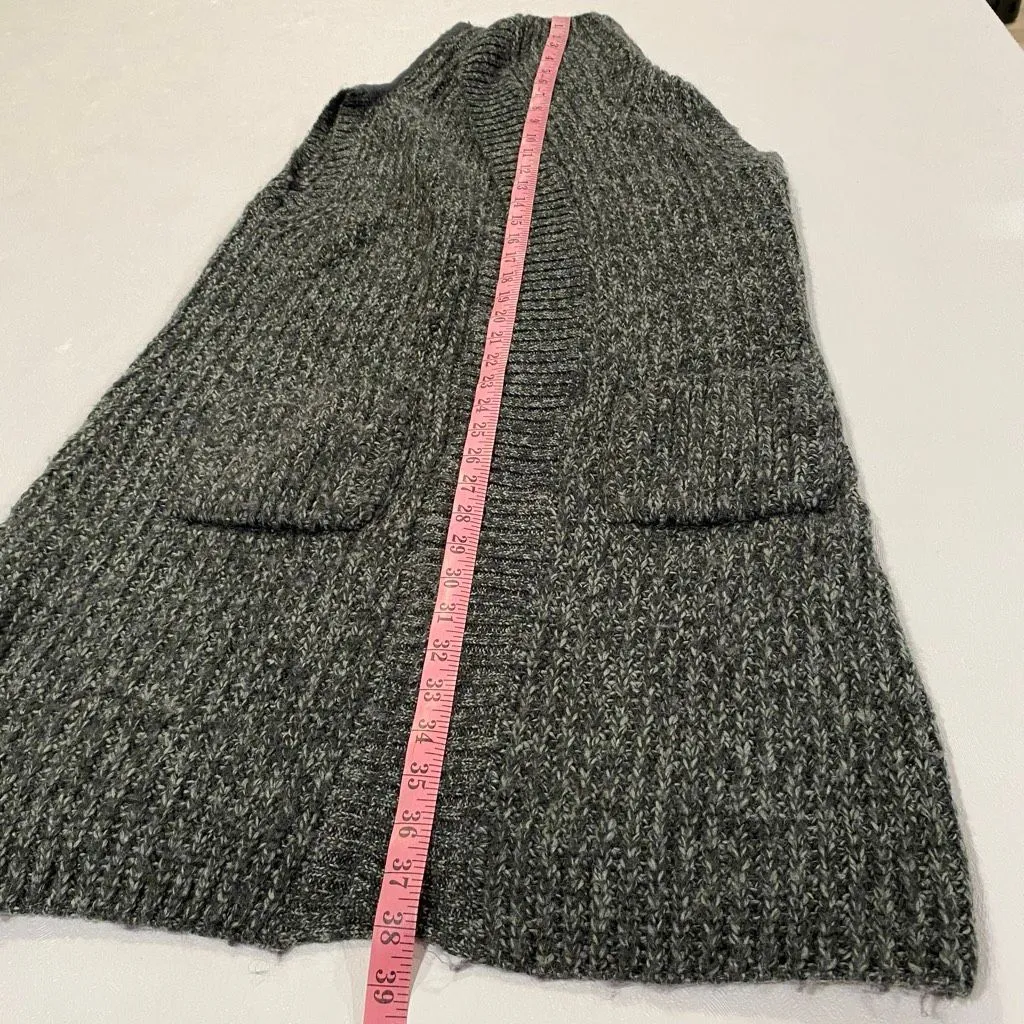 prAna Chunky Knit Sleeveless Hooded Cardigan Gray Size XS - Image 5