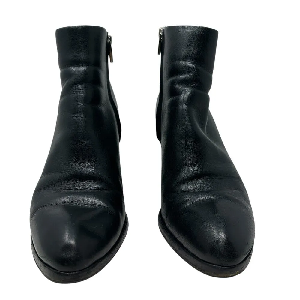 Alexander Wang Gabi Ankle Booties Leather Cut Out Heel Black Size 38.5 US 8.5 - Image 5