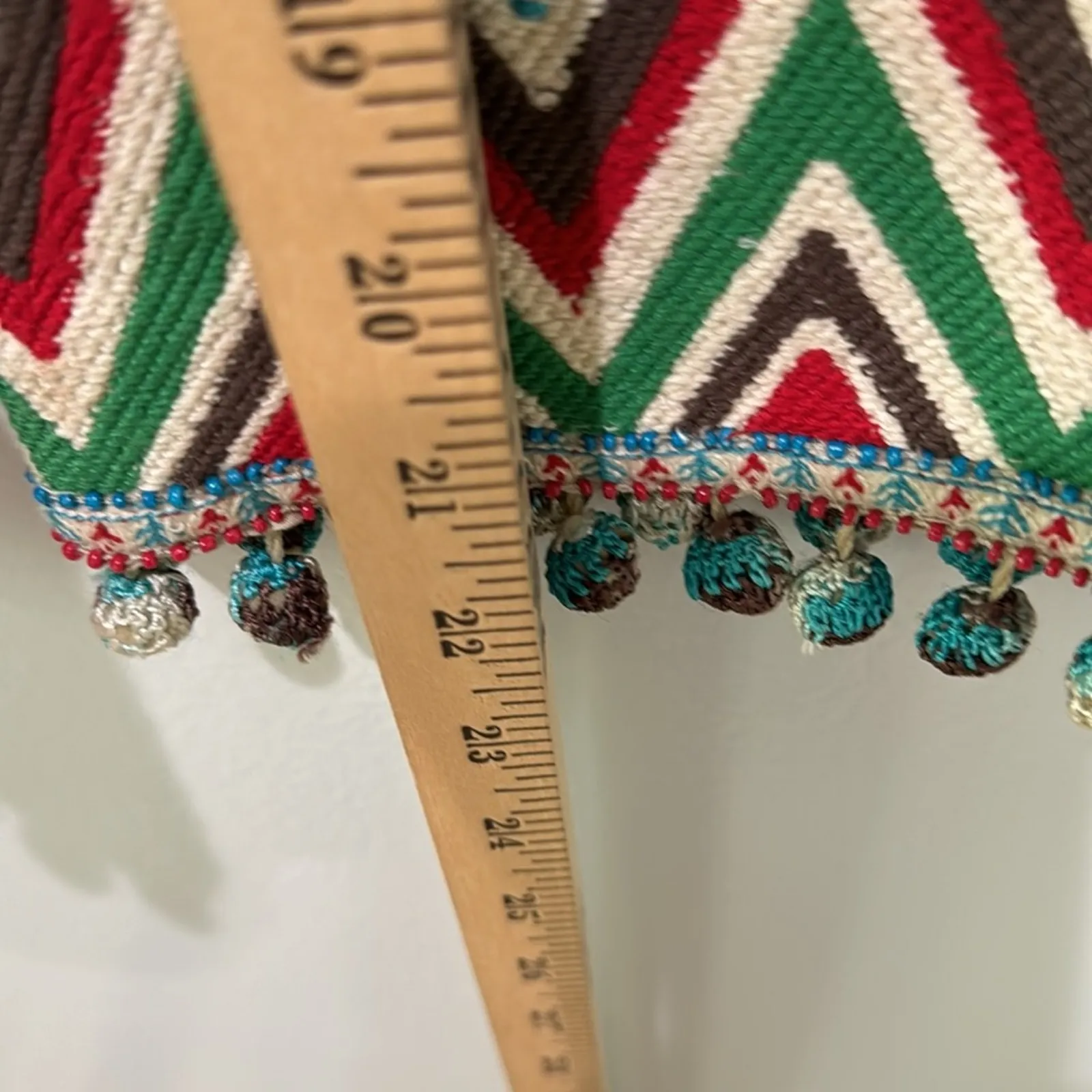 Alice & Olivia Women's Cropped Jeans Wide Leg Beaded Boho Festival Beta Pom Pom - Image 7