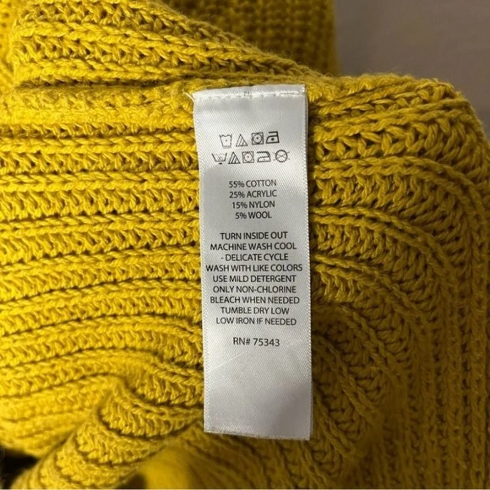 Ruby Moon Anthropologie Womens Mustard Knit Long Sleeve V-Neck Sweater sz M - Image 81