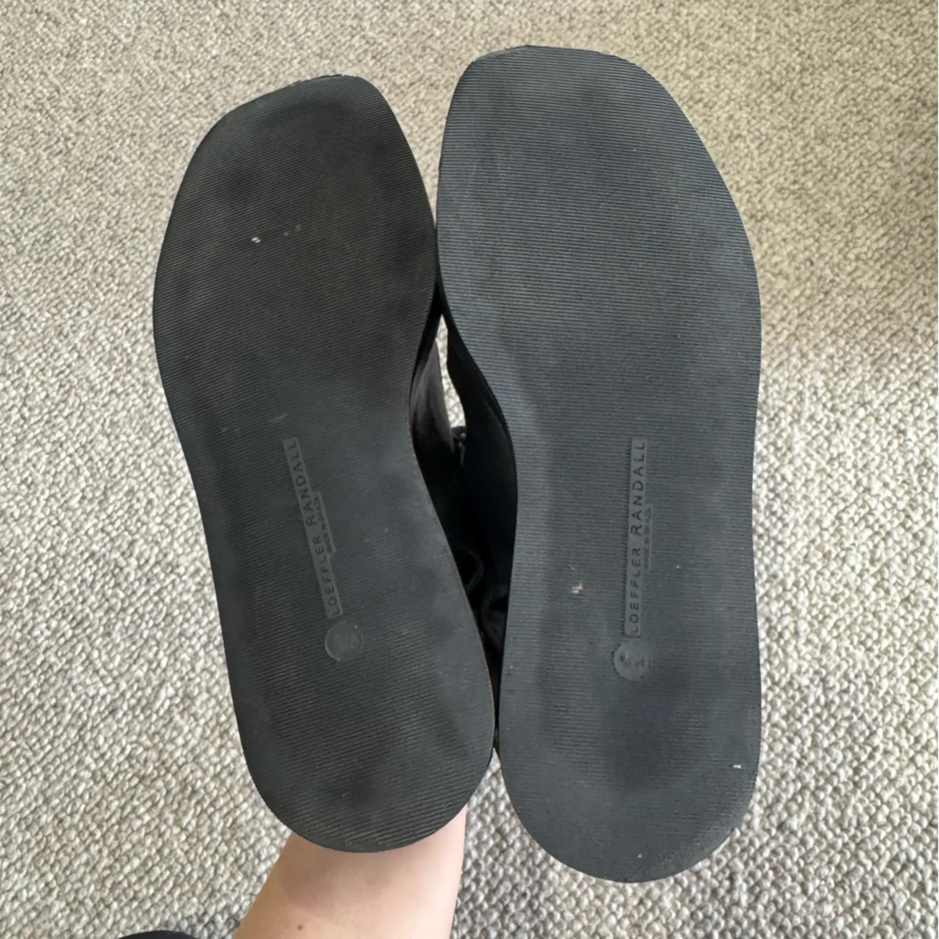 LOEFFLER RANDALL Size 9.5 Blaise Leather Platform Sandals Black - Image 7