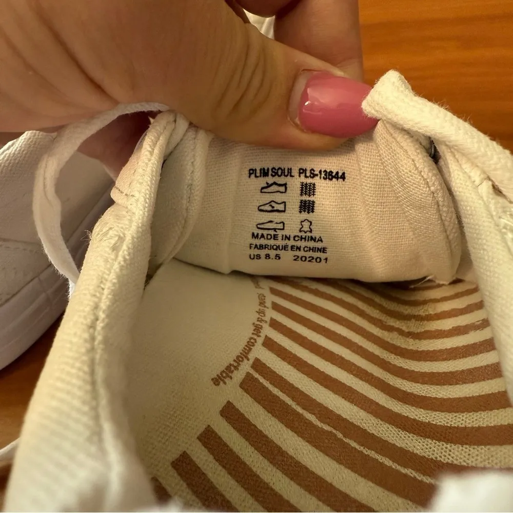 Täos Plim Soul Canvas Sneaker Lace Up All White Orthotic Comfort PLS - Image 10
