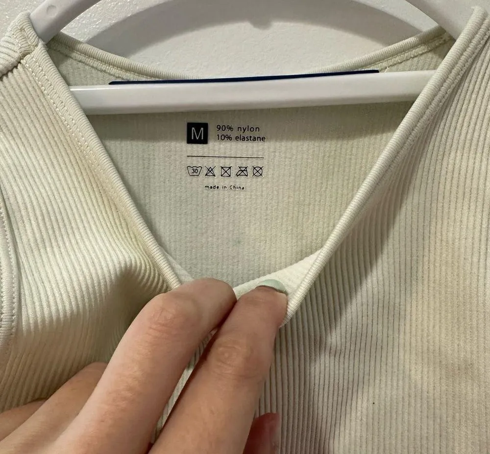 White Tank Bodysuit Size M - Image 2