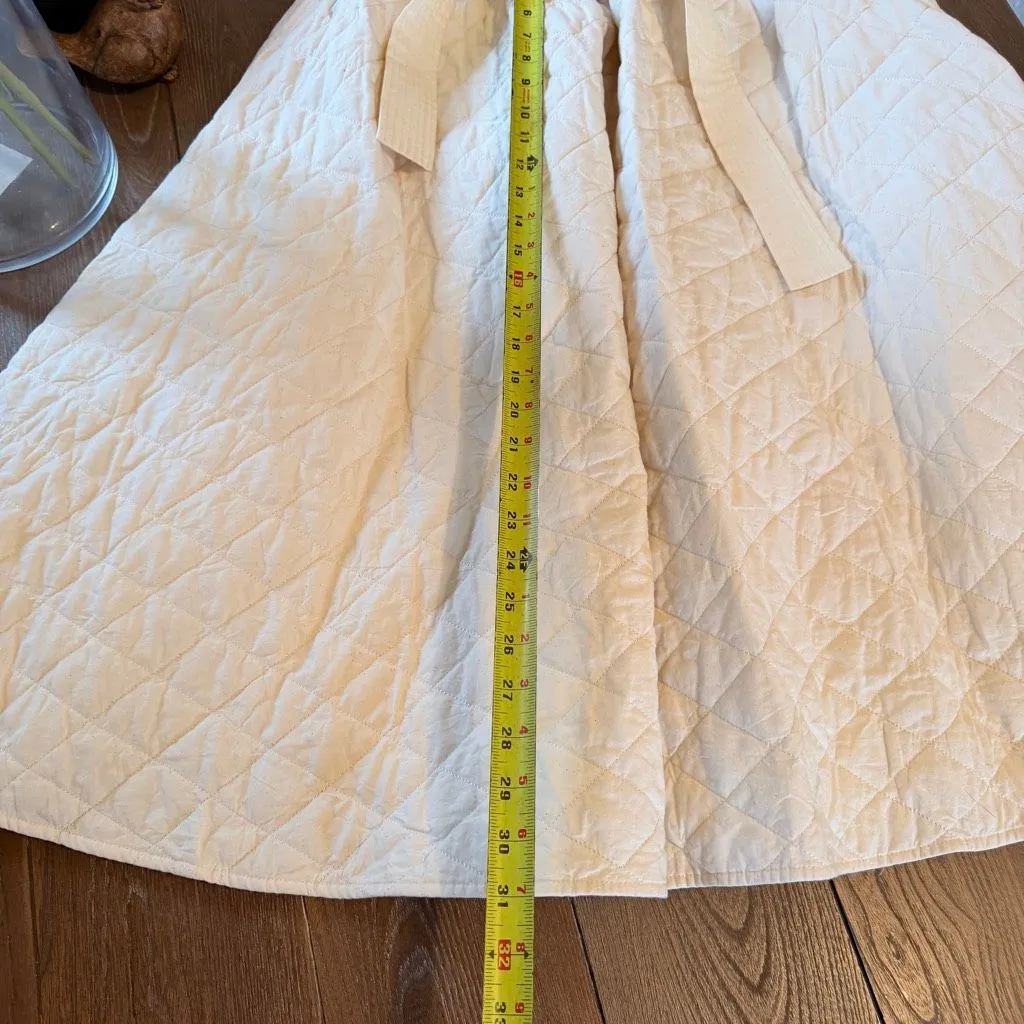 Loeffler Randall Leigh Natural Quilted Skirt In Cream Size Small - Image 8