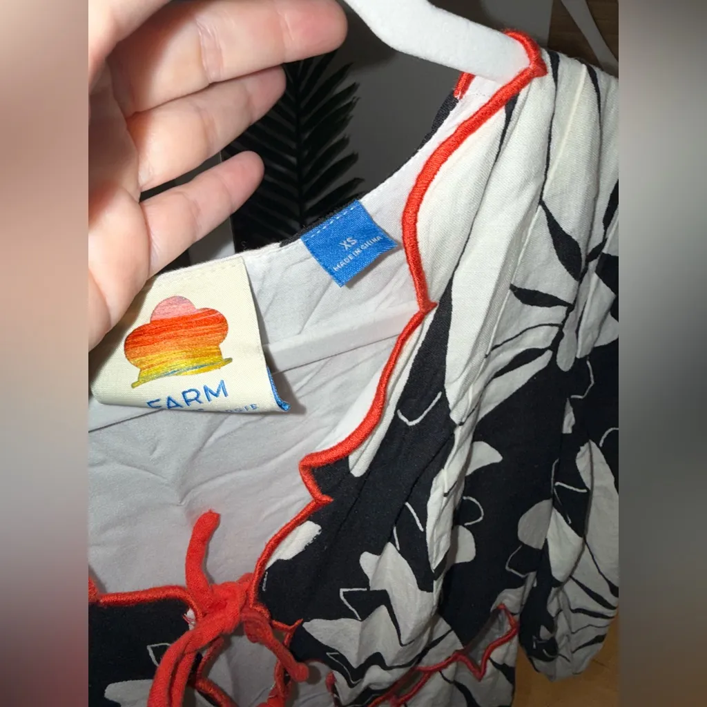 FARM Rio‎ x Anthropologie Cutout Tiered Linen Maxi Dress XS - Image 6