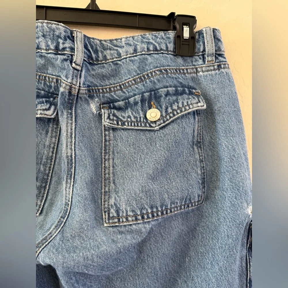 Women's Blue Cargo Jeans - Image 6