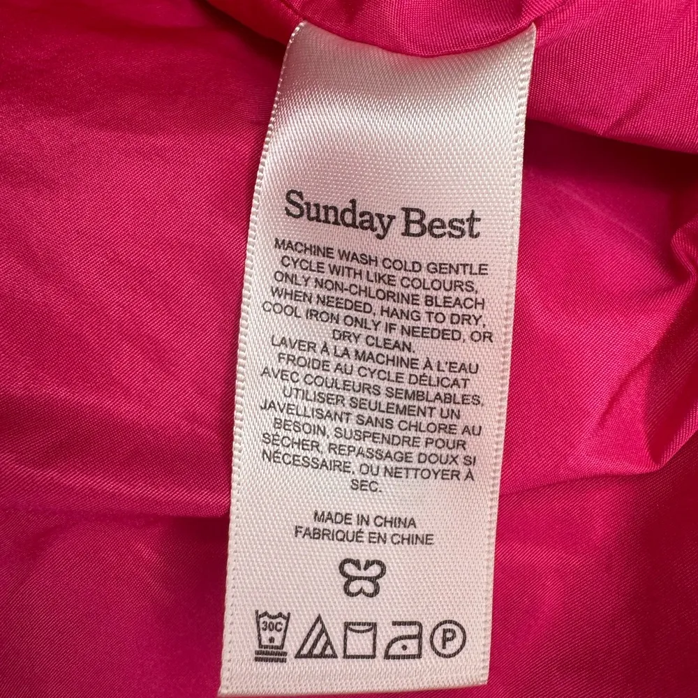 Sunday Best Martine Poplin Dress Womens Small Pink Fit & Flare #329 - Image 13