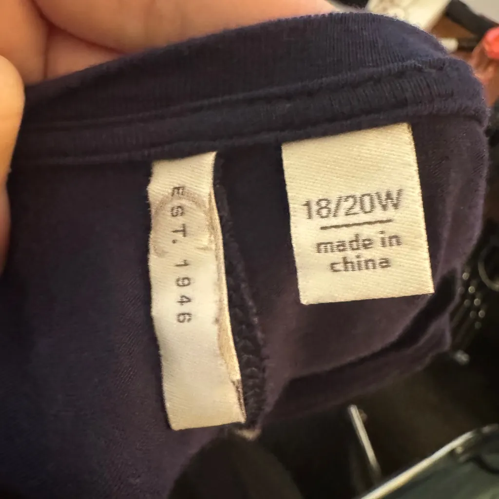 Cato Navy Blue Knit Top Plus 18/20W Scoop Neck Stretchy Casual Blouse - Image 4