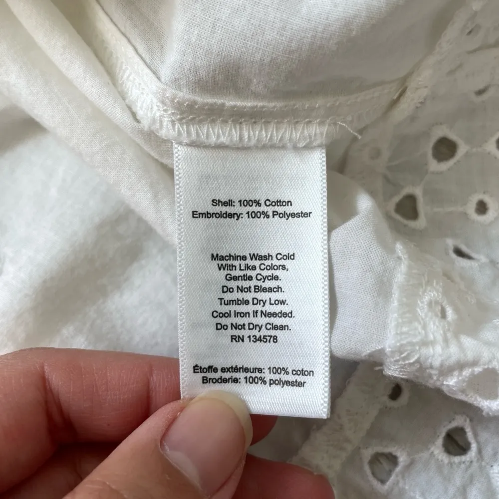 Vineyard Vines Eyelet Ruffle Sleeveless Blouse Top White (small) preppy easter - Image 5