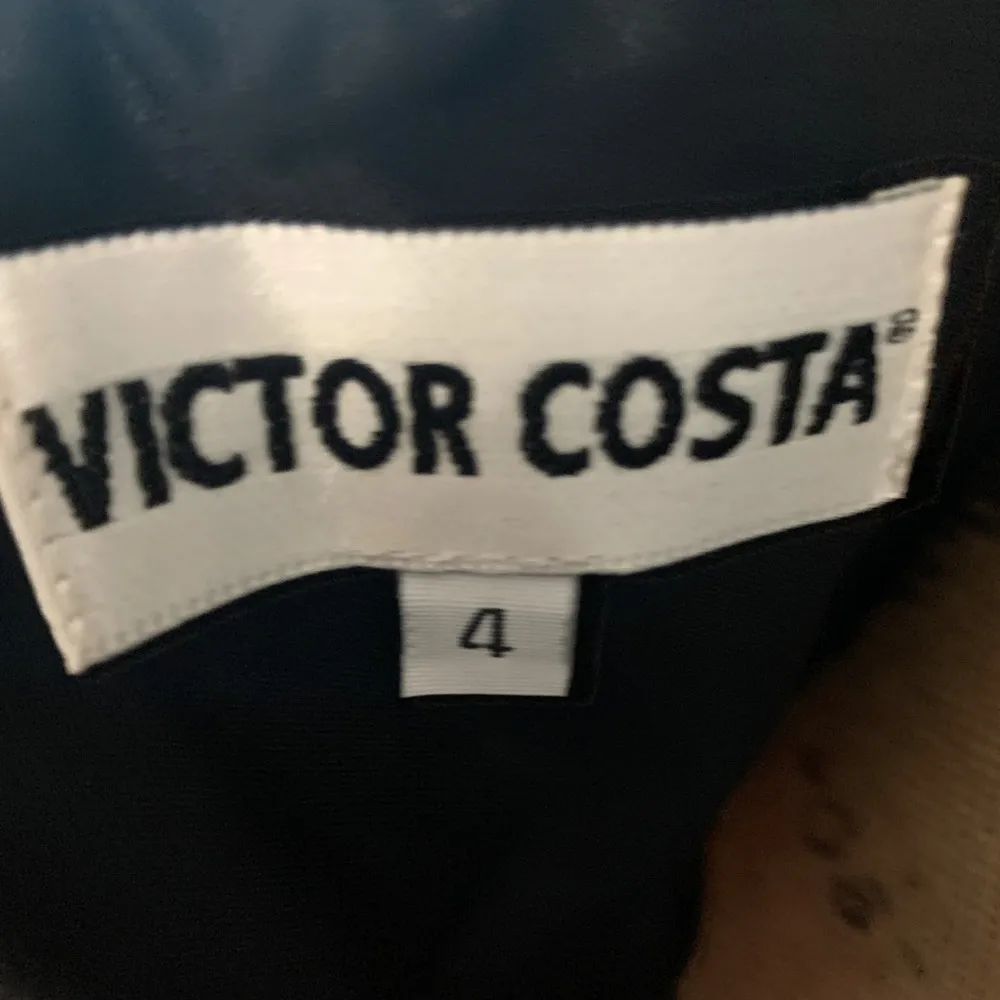 Vintage Victor Costa Red and Black Long Velvet Top Gown Dress Size 4 - Image 5