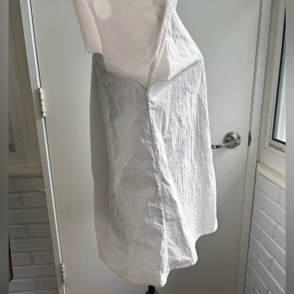 Eileen Fisher Organic Cotton Ripple Band Collar Shirt‎ medium minimalist layered - Image 5