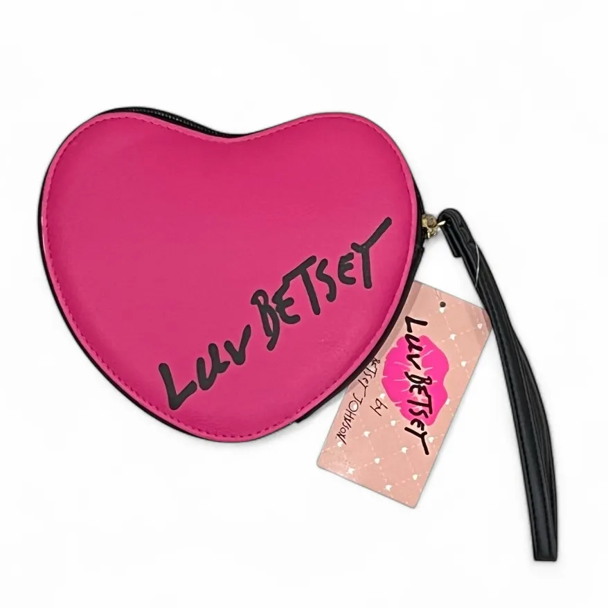 Betsey Johnson NWT Pink Heart with Glasses Luv Betsey Wristlet - Image 2