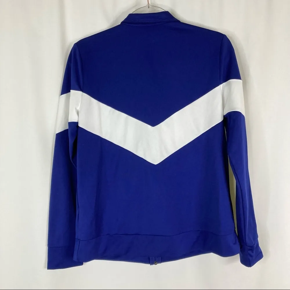 3/$30 Xersion | Blue White Stripe Sporty Athletic Jacket Full Zip M - Image 6