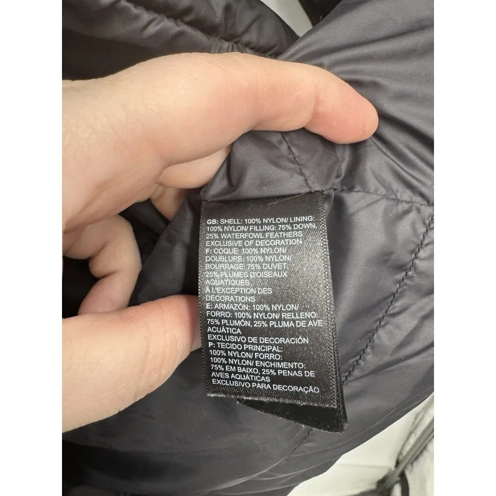 550 Duck Down Puffer Parka Coat Women L Black Zip Gorpcore Flaw - Image 4