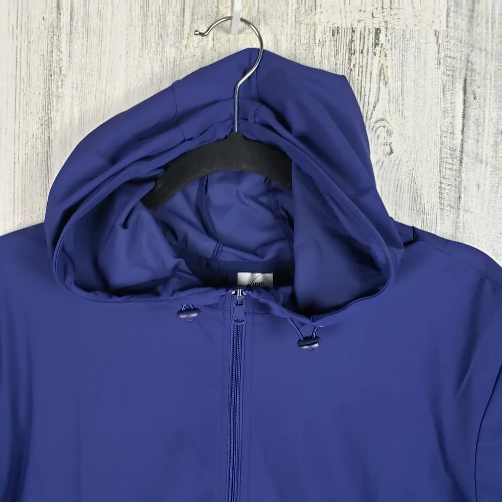 NWT Iris & Ink Hooded Zip Up Patriot Blue Performance Jacket Women's Size Large - Image 2