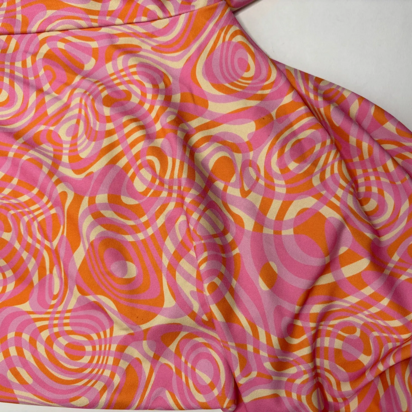 Cotton On Pink Orange Swirl Print Flared Leg Pants Sz L Psychedelic Retro Funky - Image 6