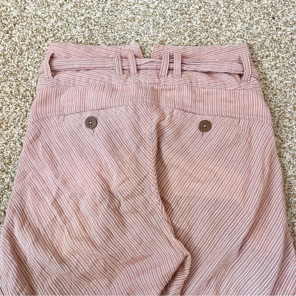 Rumors Yarn Dye Harem Pants Red Stripe High Waist Tie Belt Size 2 - Image 11