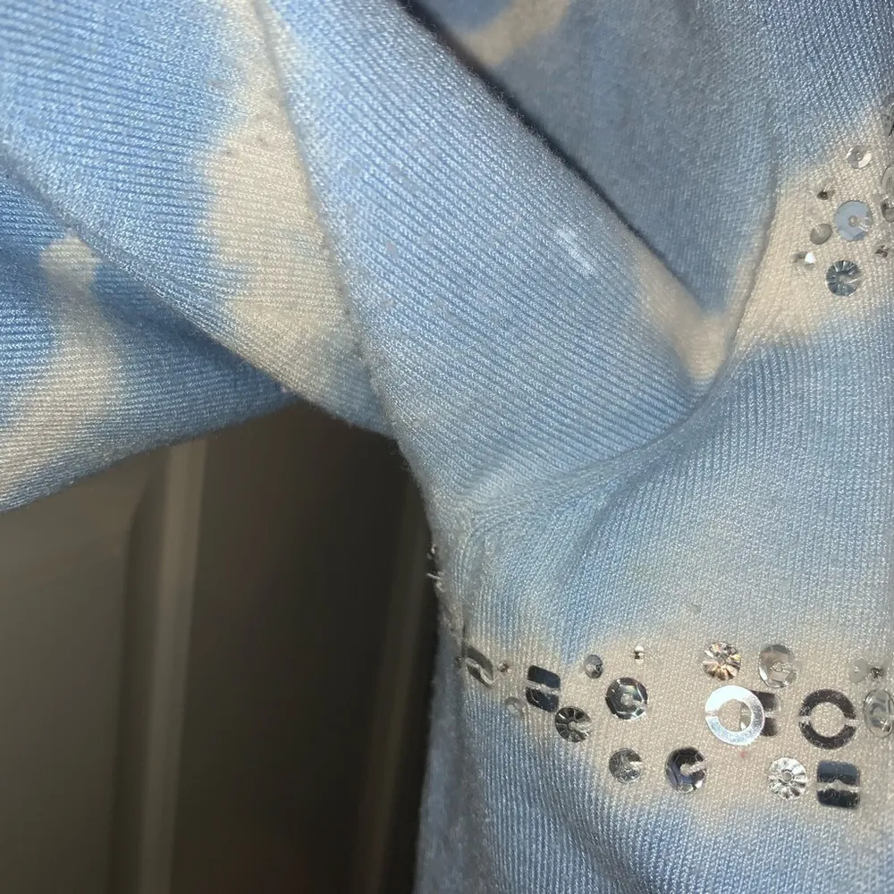 LAURA ASHLEY Sky Blue Tie Dye Cardigan Medium Petite - Image 4