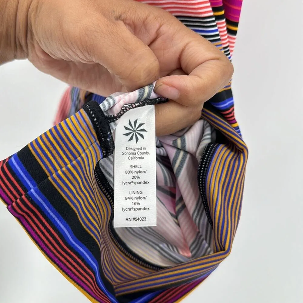 ATHLETA CAPRI STRIPE TANKINI TOP MULTI COLOR SIZE 34B/C swim vacation lake - Image 8