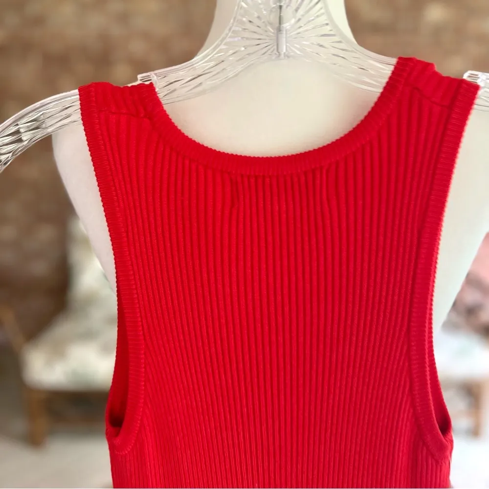 NEW John + Jenn Red Bodycon Tank Dress Knit Midi S Sleeveless Cocktail Brunch - Image 10