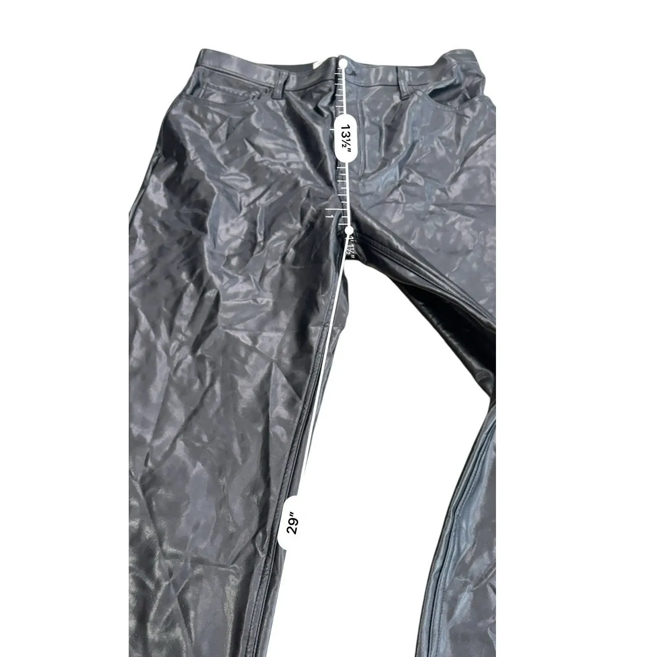 Abercrombie & Fitch The 90’s Straight Ultra High Rise Faux Leather Pants size 32 - Image 9