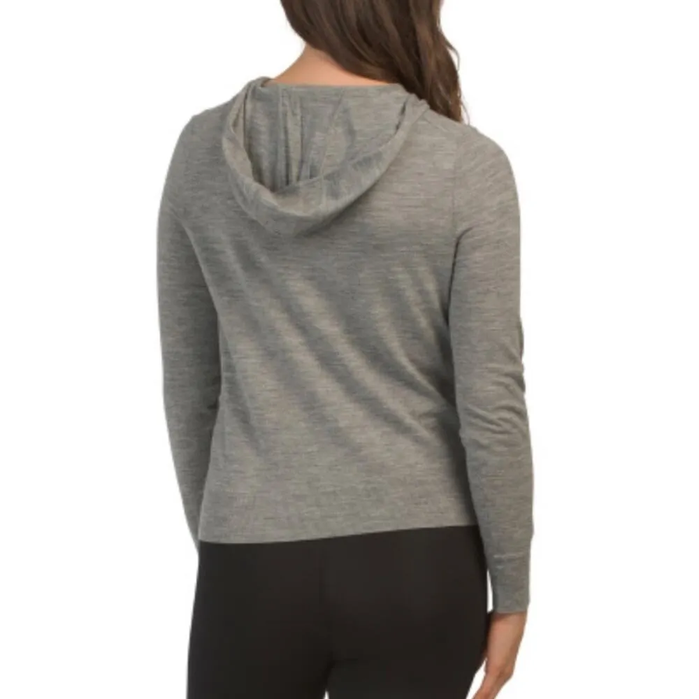 Peter Millar Merino Wool Hoodie Sweatshirt Small Gale Gray Excursionist Flex - Image 2