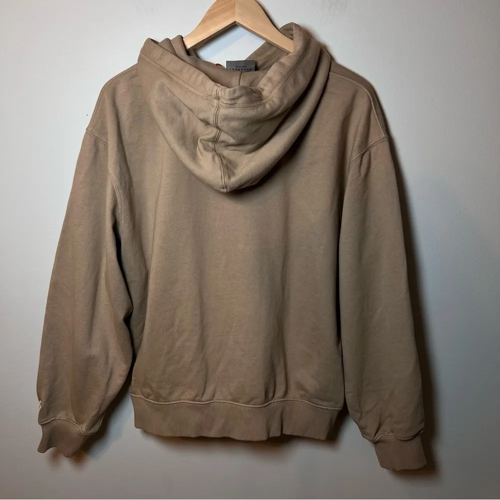 Superdry Micro Logo Embroidered Boxy Hoodie Women’s size 10 Taupe Sweatshirt NEW - Image 7