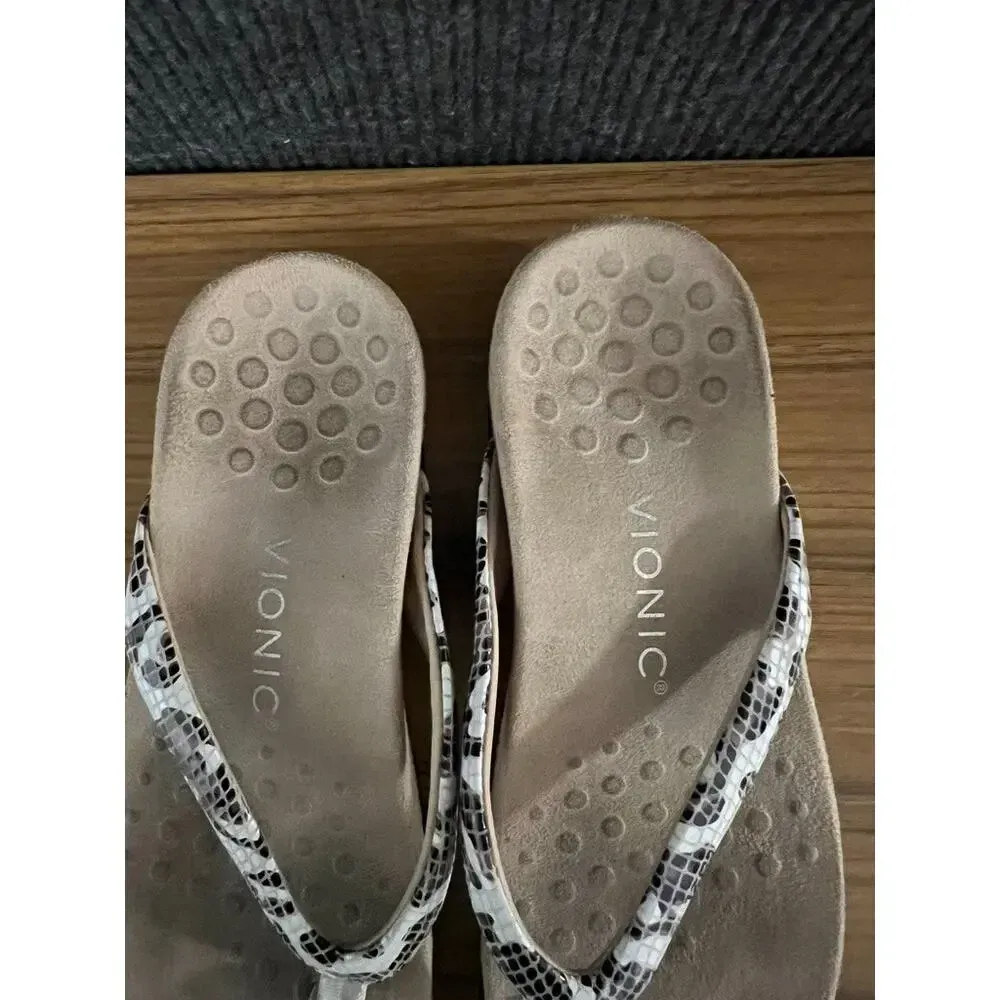 Vionic Women's Dillon Thong‎ Sandals Leopard Print Slip On Casual Size 7 - Image 3