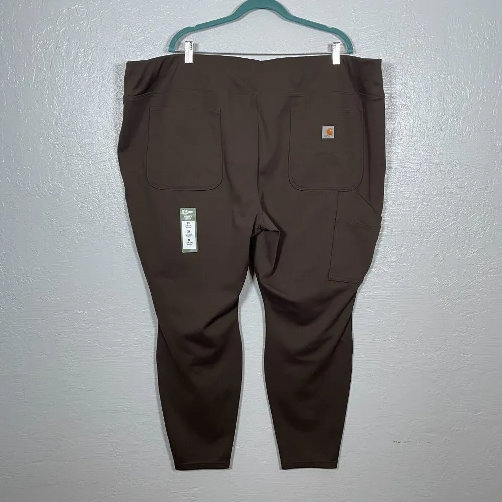 Carhartt Women Plus Size 3X Brown Force Fitted Midweight Utility Legging Pockets - Image 5