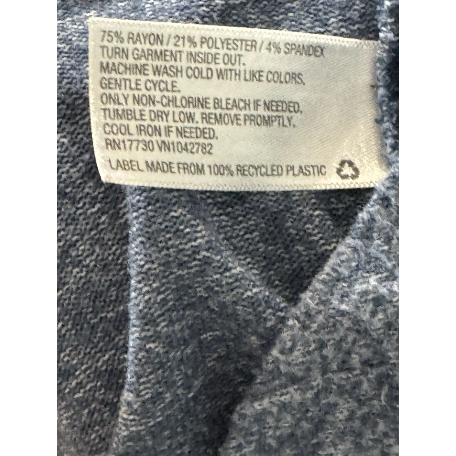 Mossimo Blue Heathered Pullover Hoodie, Rayon/polyester/spandex, Stretchy, XXL - Image 7