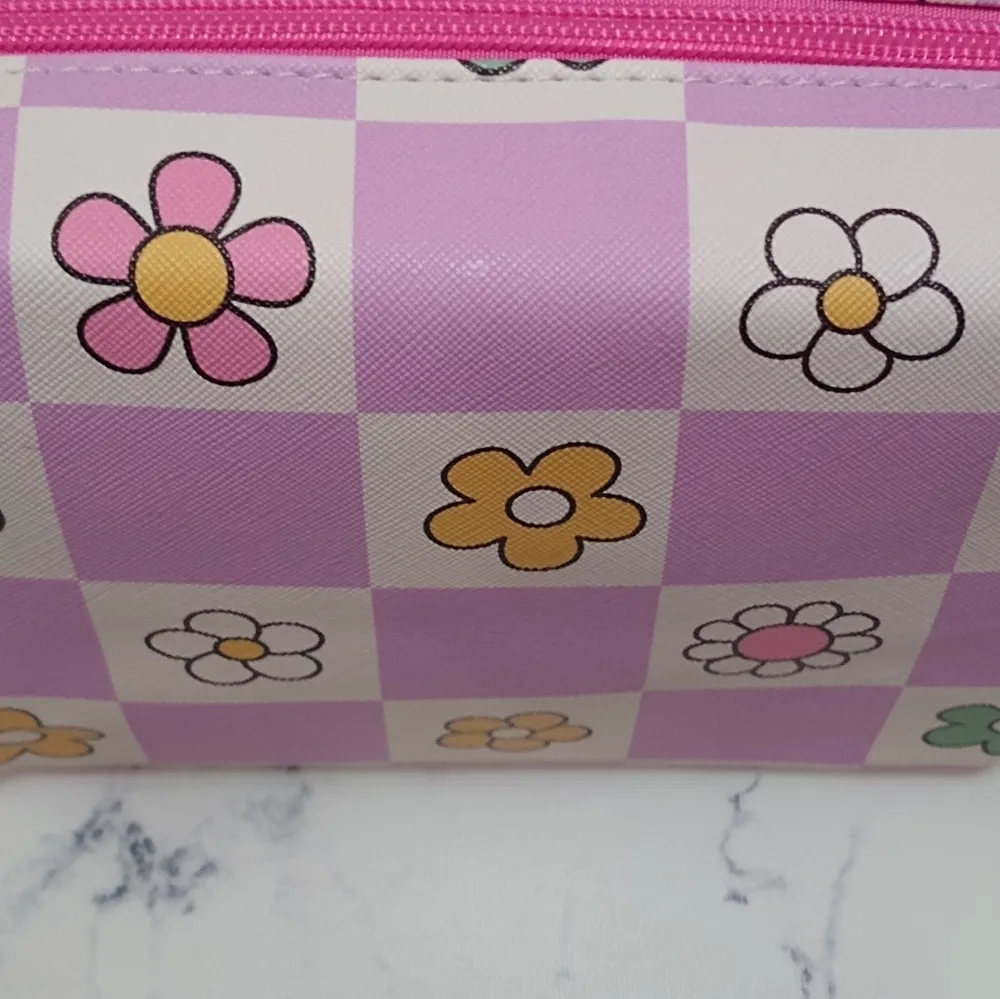 Floral Flower Makeup Pencil Pouch Stationery Toiletries Makeup Bag New No Tag - Image 2