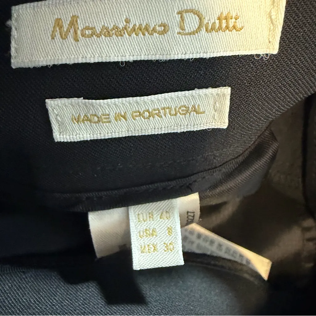 Massimo Dutti draped overlay trousers avant garde black women's US 8 EU 40 - Image 7