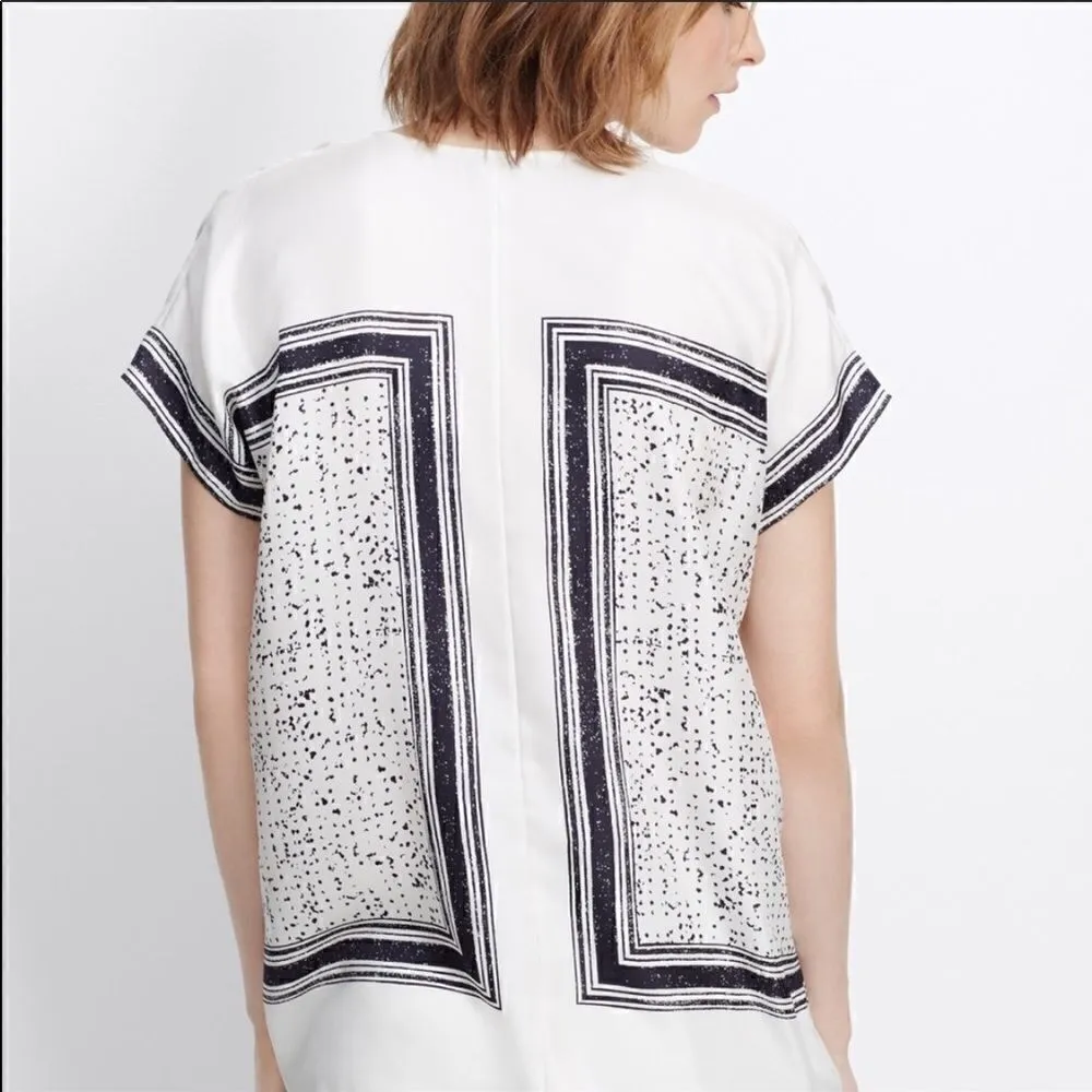 Vince NWT  Scarf Silk Print Oversized Blouse Small - Image 3