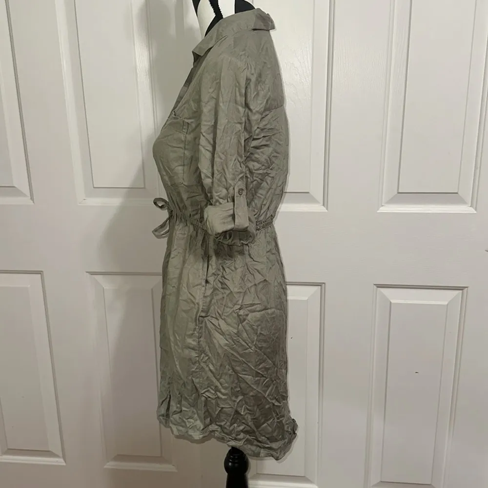 JAPNA Olive Green Button-Up Dress - Image 2