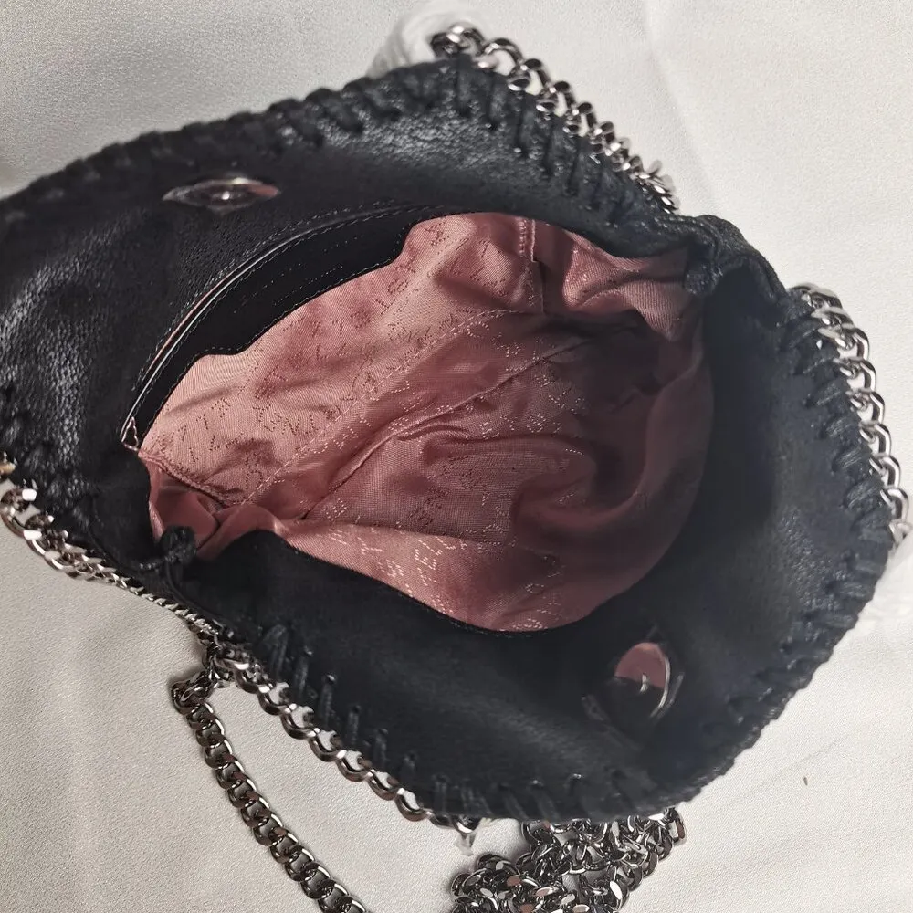 Stella Mccartney Black Mini Falabella Shoulder Bag Tote - Image 6