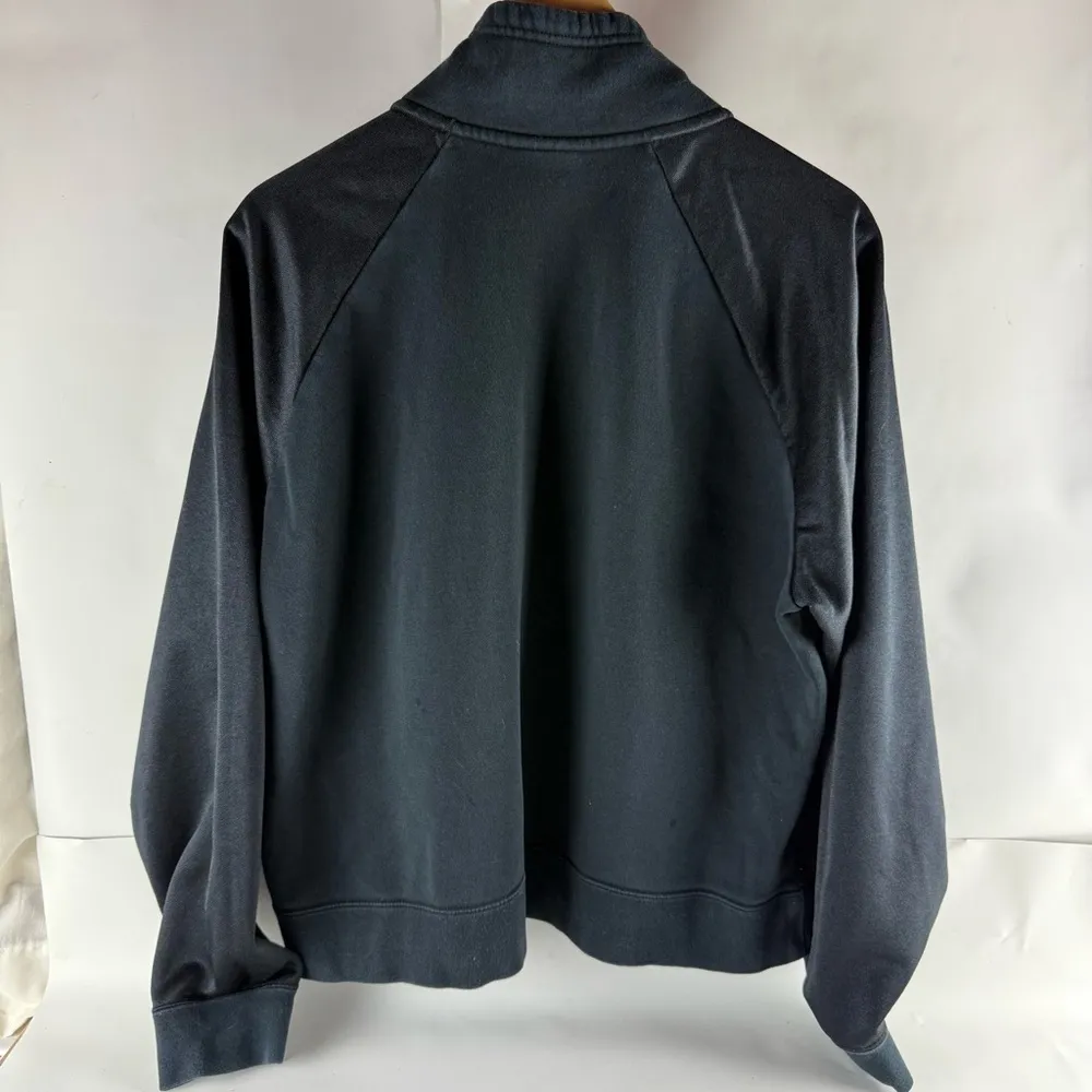 Nike Women's Large Icon Clash 1/4 Zip Black Silver Pullover Fleece - Image 11