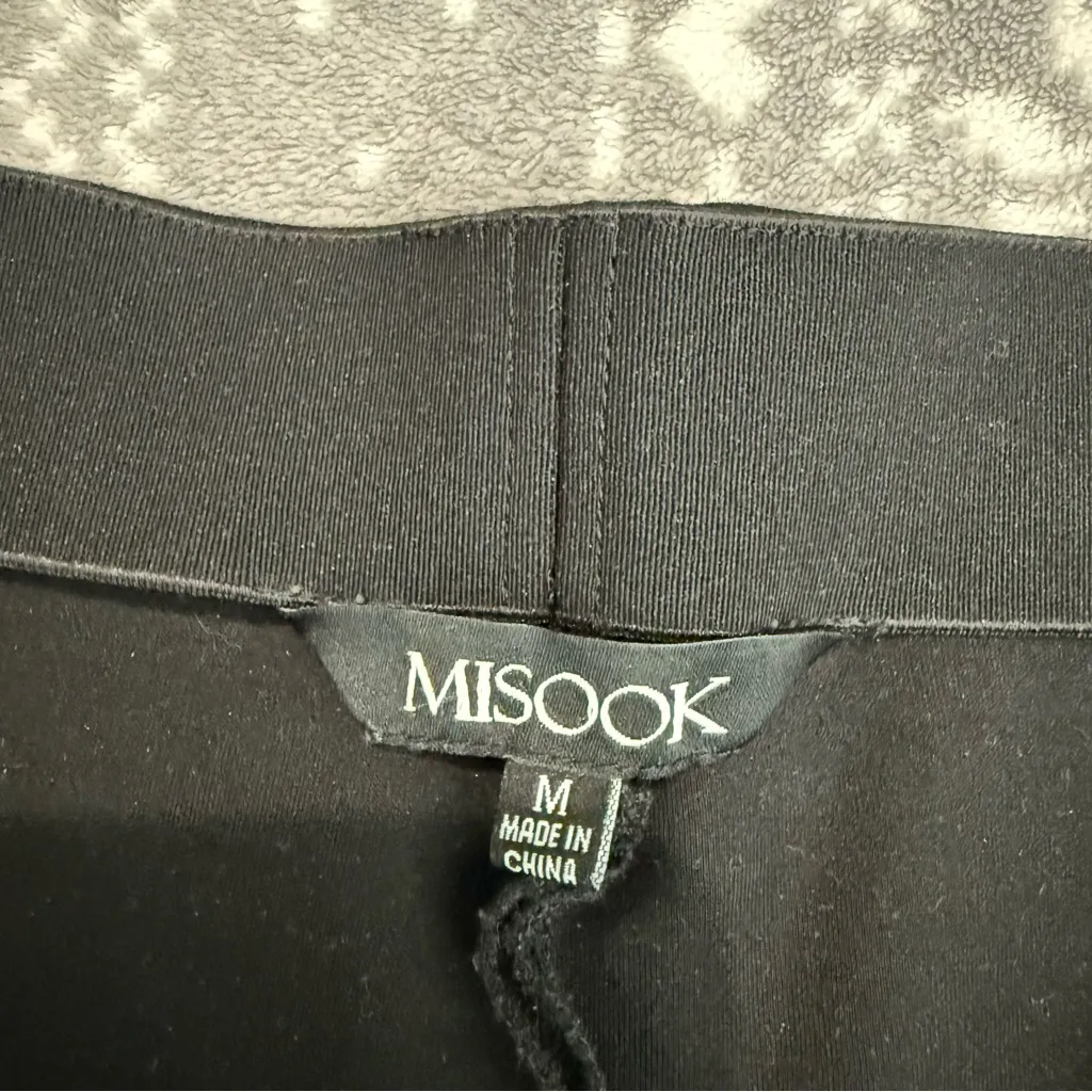 Misook Nia Slim Leg LuxeStretch Woven Pant Black Vanity Fit Size Medium - Image 4