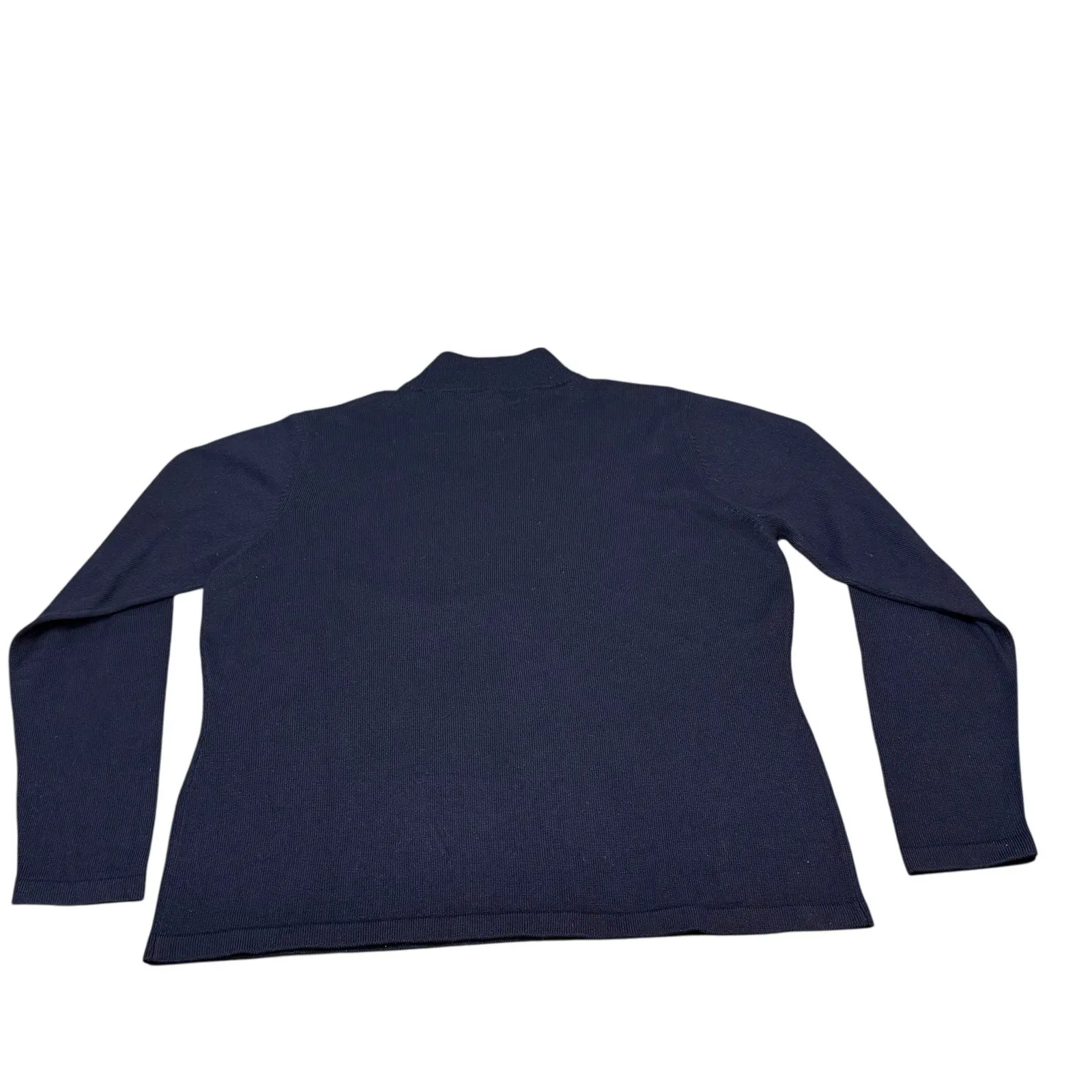 Liz Claiborne Petite Blue Silk Cashmere Blend Mock‎ Neck Sweater Womens Medium - Image 6