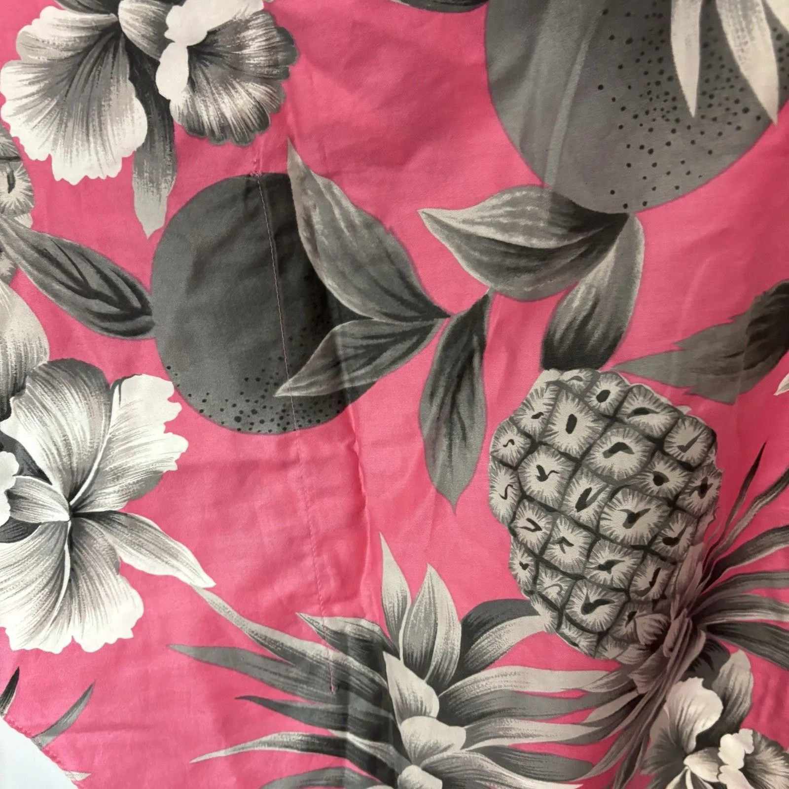 Vtg 80s Hilo Hattie Hawaiian Muumuu Top Womens OSFM Pink Pineapple Tropical Size undefined - Image 3