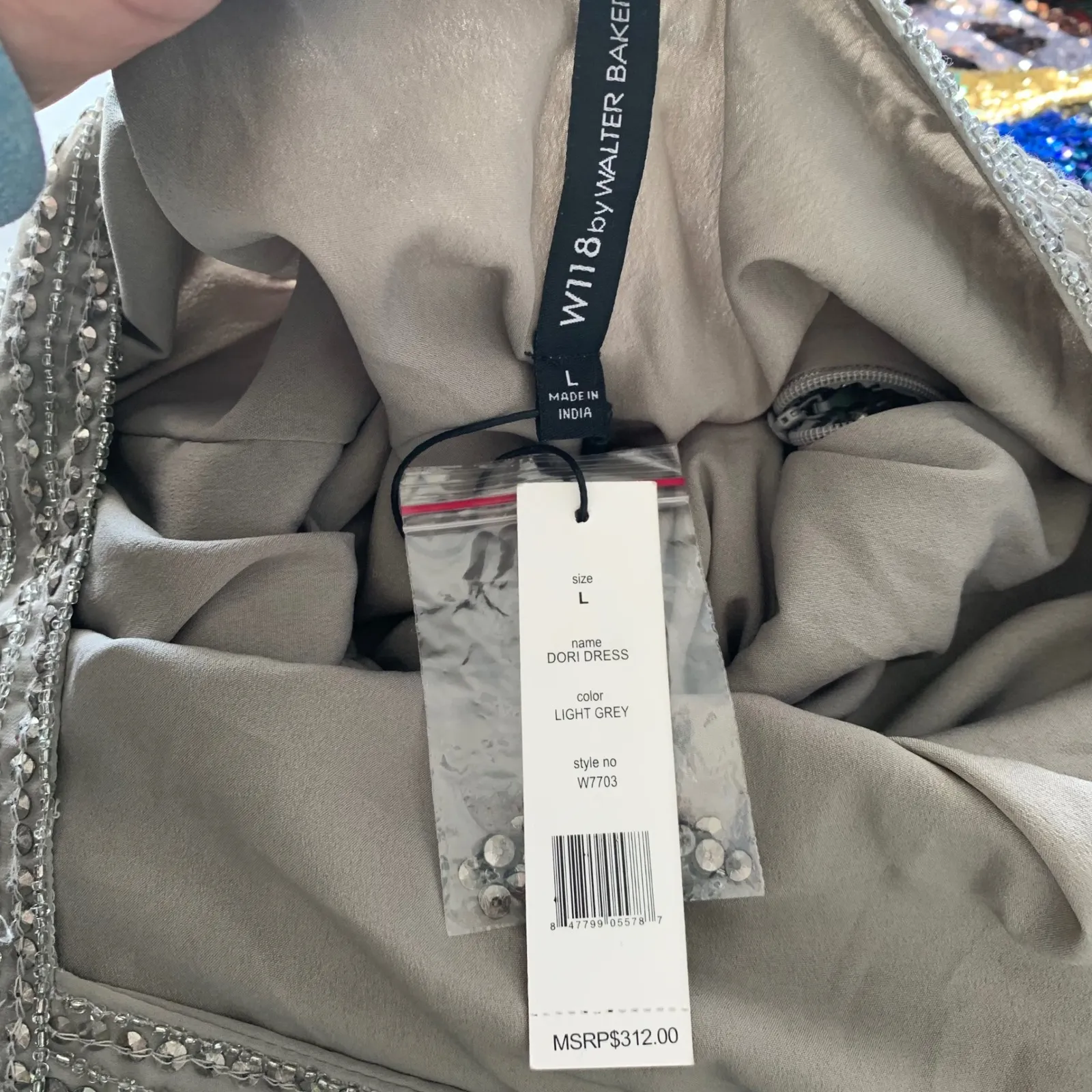 Walter Baker sequin beaded‎ embellished dress mother bride wedding guest large - Image 8