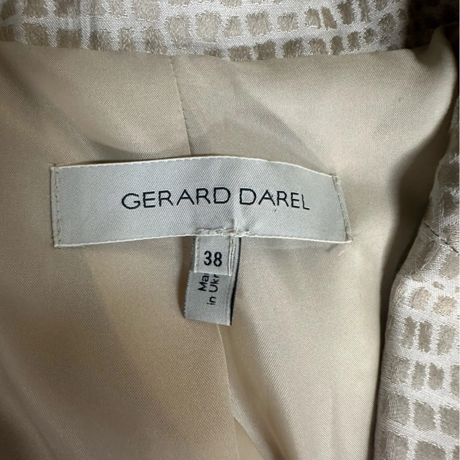 Gerard Darel  Textured Cream Suit Blazer Size 38 (US Size 6) - Image 5