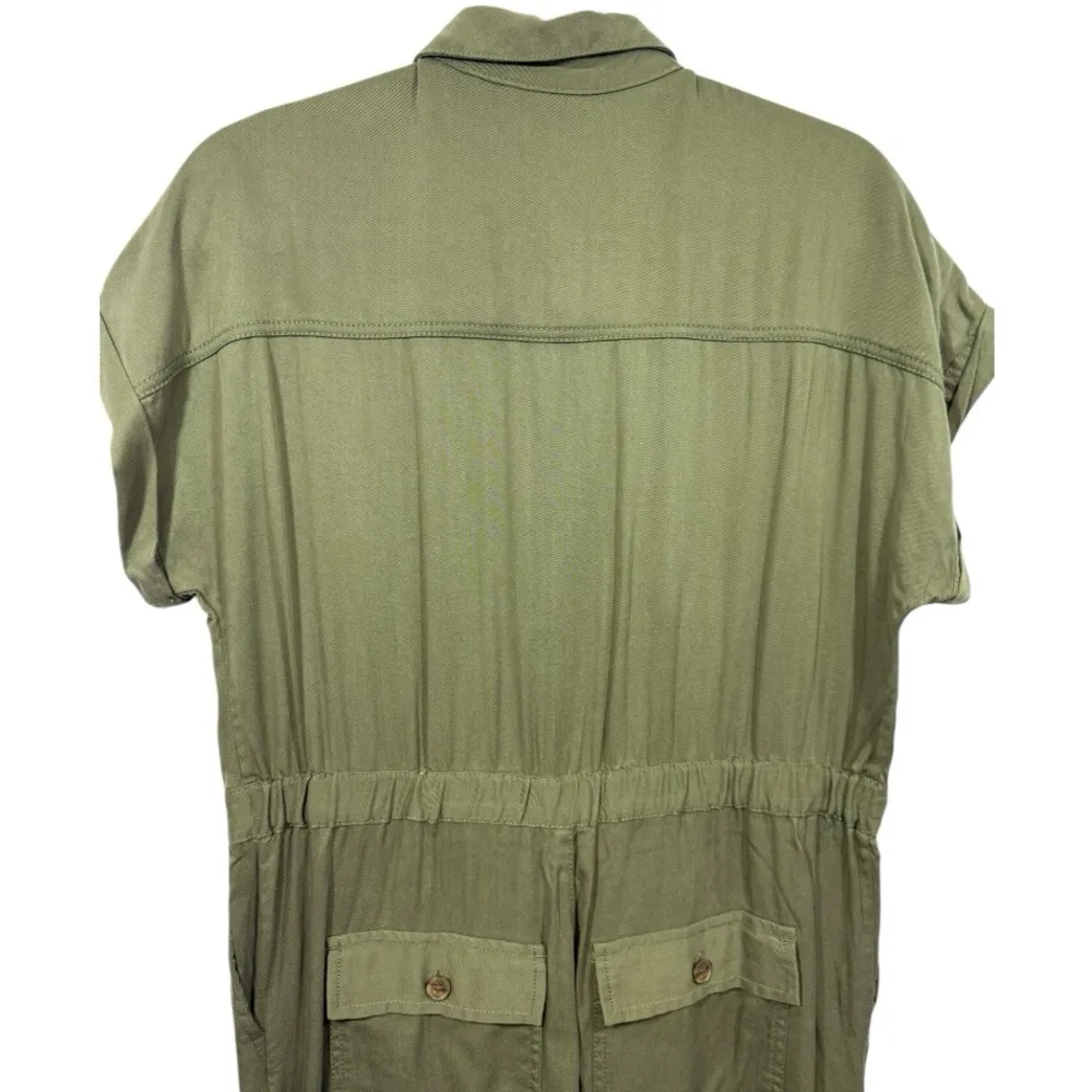 NWT Gap Short Sleeve Button Up Army Jacket Green Jumpsuit‎ 4 - Image 8
