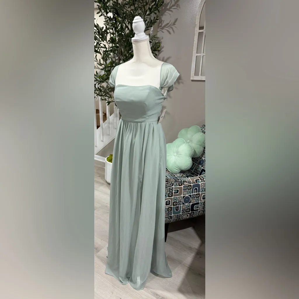 Birdy Grey Women's August Convertible Dress Chiffon Sage Size S NWT - Image 3