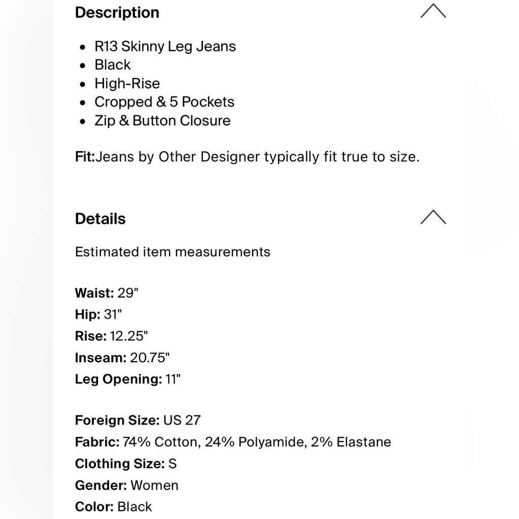 R13 The Drop Black Denim Jeans size 27 - Image 16