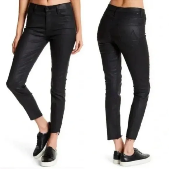MOTHER The Stunner Zip Ankle Step Fray If You Think I'm Sexy Sz 25 Black - Image 2